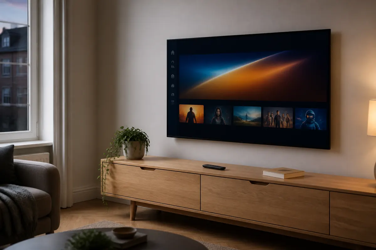 Living room TV ready for Lost Highway Media setup